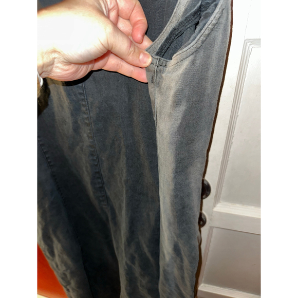 Vintage 90s Rafaella Black Linen Denim Button Front Maxi Dress Plus Size 14 - Picture 8 of 9